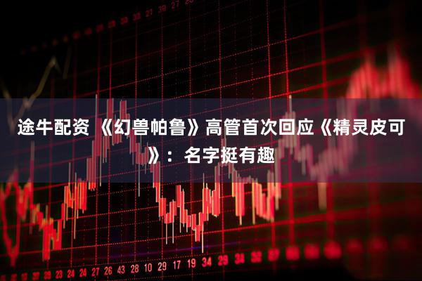 途牛配资 《幻兽帕鲁》高管首次回应《精灵皮可》：名字挺有趣